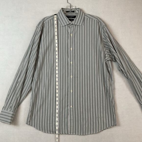 Daniel Cremieux Classics Shirt Mens L Gray Stripes Tailored Fit Long Sleeves - Picture 4 of 12